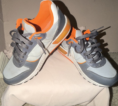 Nike Nightgazer Teens Gray/Orange/White Colorblock Lace-Up Low Top Sneakers
