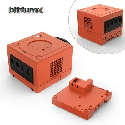 BITFUNX Gamecube Full Replacement Console Shell Housing Warm Red Gameboy Player