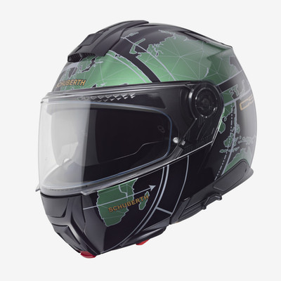Schuberth C5 Globe Green Polished Modular Motorcycle Helmet 415913360