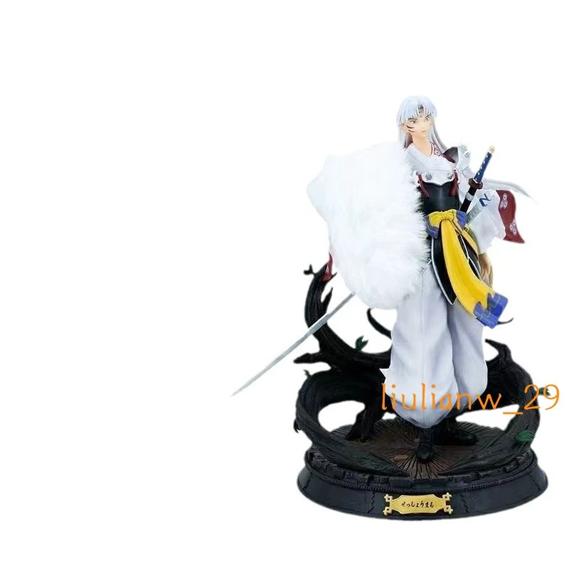 Anime Inuyasha GK Kikyou Sesshoumaru PVC Modelo En Caja Estatuillas Estatuas Adorno Foto 4 de 4