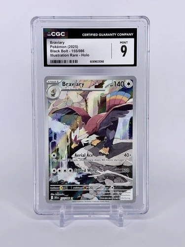 Pokemon Braviary 155/086 Sv: Black Bolt Holo - CGC 9