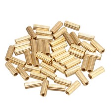 50pc Brass Round Straight PCB  Female Thread Standoff Spacer M2x3x8mm