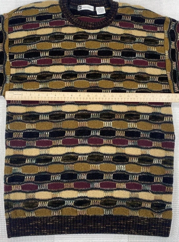 Suéter Bachrach Para Hombre XL Delgado Tejido 3D Colores Neutros De Colección EE. UU. Foto 3 de 4