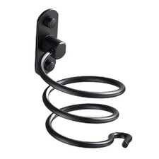 Hair Dryer Holder, Aluminum Wall Mounted Hair Dryer Rack Spiral Hair Care Black