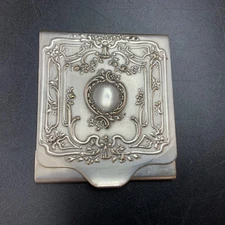 Beautiful Silver Metal Matchbox Case Louis XV Style Decor circa 1900