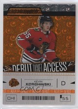 2023 Credentials Debut Ticket Access Orange 203/249 Kevin Korchinski #175 0u3h