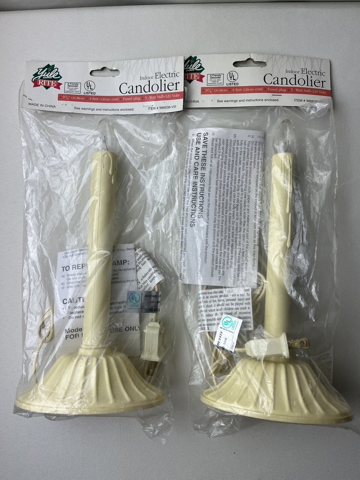 Yule Rite Indoor Electric Candolier Original Packaging Christmas Decor