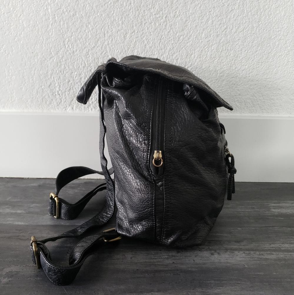black and gold faux leather mini backpack Amazon.com | B BRENTANO Vegan Studded Daypack with Tassel Accents ( Black) Loungefly DC Comics Black Adam
