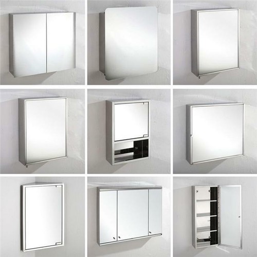 Bathroom Mirror Cabinet Stainless Steel Corner and Various Size Options - 第 1/19 張圖片