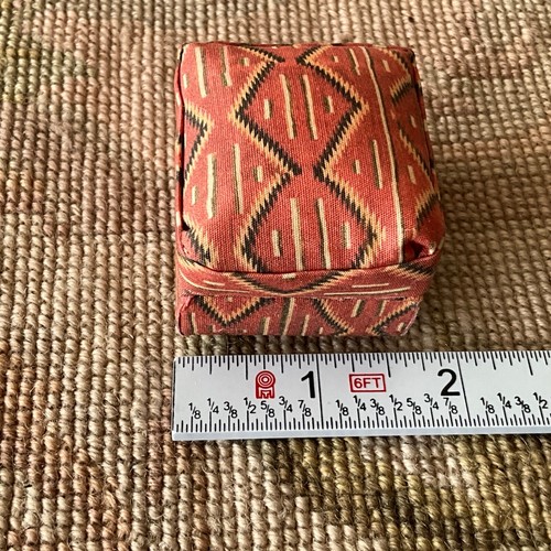 Dollhouse Miniature Stool Ottoman Seat Printed Southwest Cotton Fabric 1929 - Picture 2 of 6