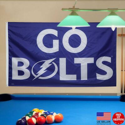 Tampa Bay Lightning 3x5 Flag Large 3'X5' Hockey 3 x 5 GO BOLTS Man Cave Garage