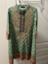 Kids girls pakistani cotton embroided kurti kameez limelight size 5/6 party eid