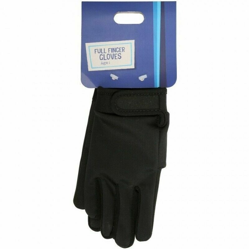 Halfords Kids Full Finger Bike Safety Gloves Age 7- 10 Years Black