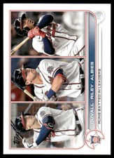 2022 Topps #181 NL RBI Leaders (Adam Duvall / Austin Riley / Ozzie Albies)