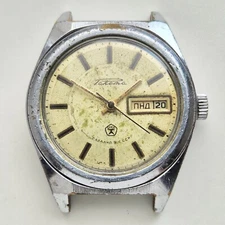 Raketa Dual Calendar White dial USSR Soviet Watch Caliber 2628.N 19 jewels
