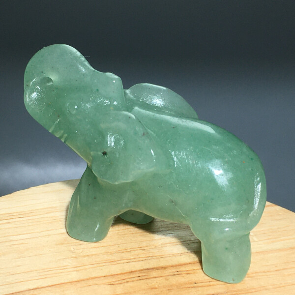 53g Natural Crystal.Aventurine.Hand-carved.Exquisite Elephant statues.gift 938