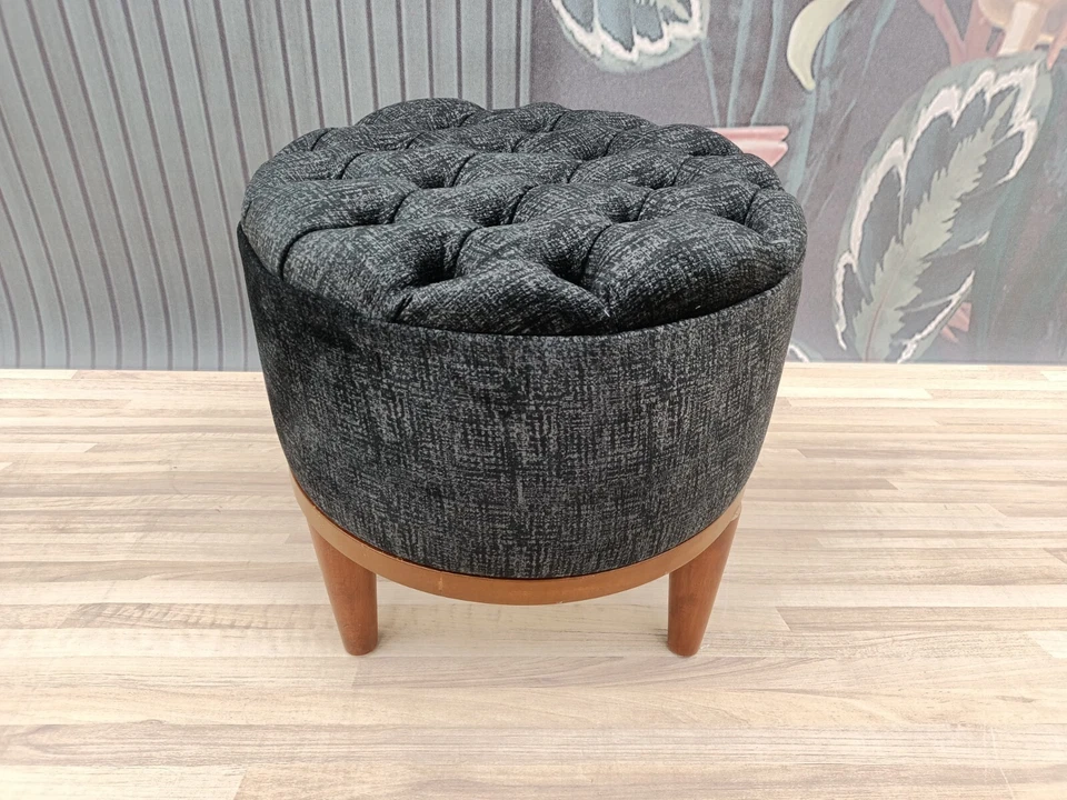 Pouf stool, Chesterfield ottoman, Barrel stool, Circle stool, Make up stool, - Image 2 of 4