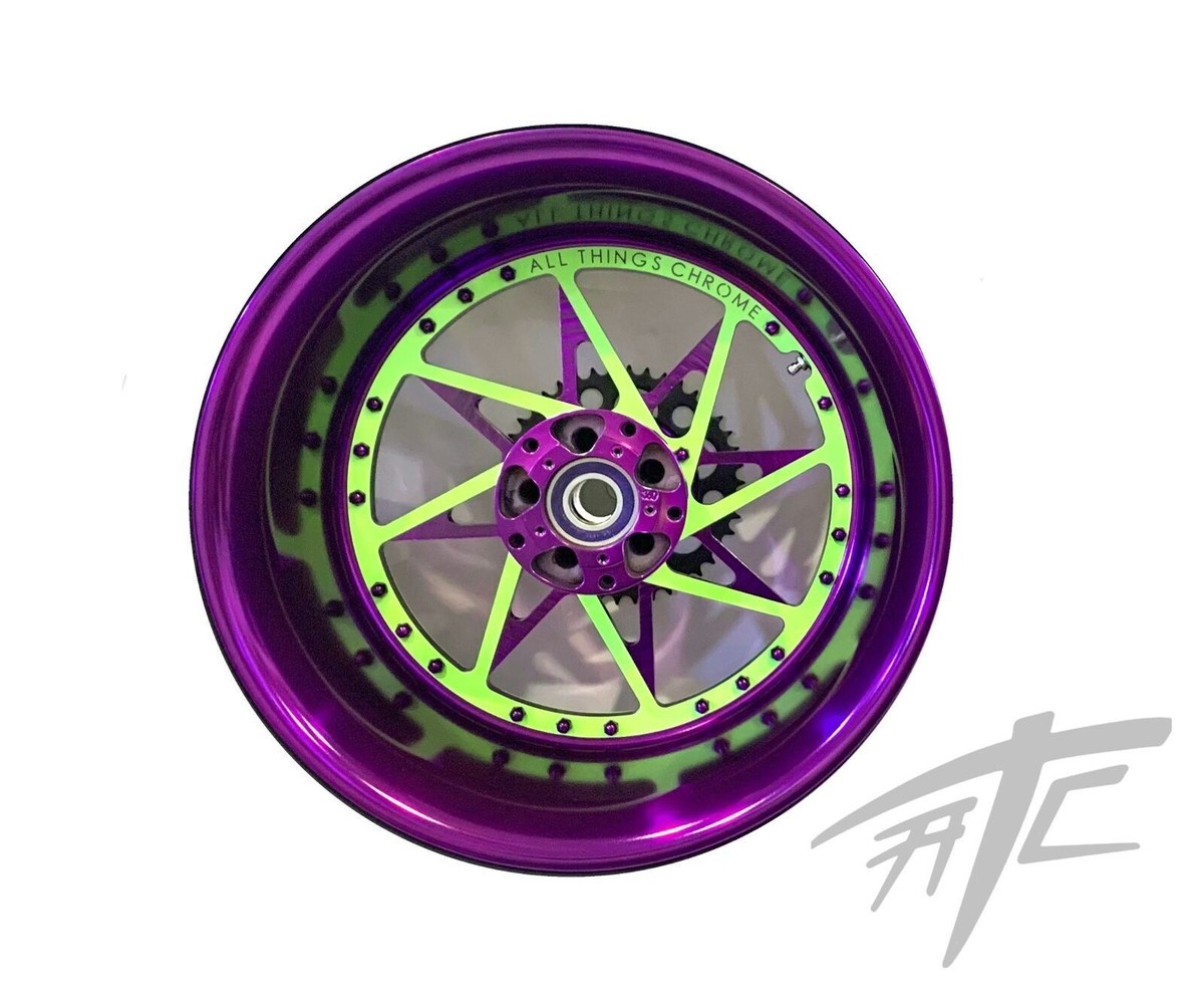 NINJA 240 FAT TIRE PURPLE/NEON GREEN SWITCHBACK WHEELS 10-15