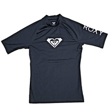 Roxy Womens Rash Guard Whole Hearted UPF Short Sleeve Swim Shirt Swimwear Sz M