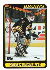 1990-91 Topps #343 Rejean Lemelin NHL Bruins