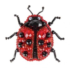 DIY Jewelry Making Beading kit Ladybug Brooch Bead Embroidery Pin Needlepoint
