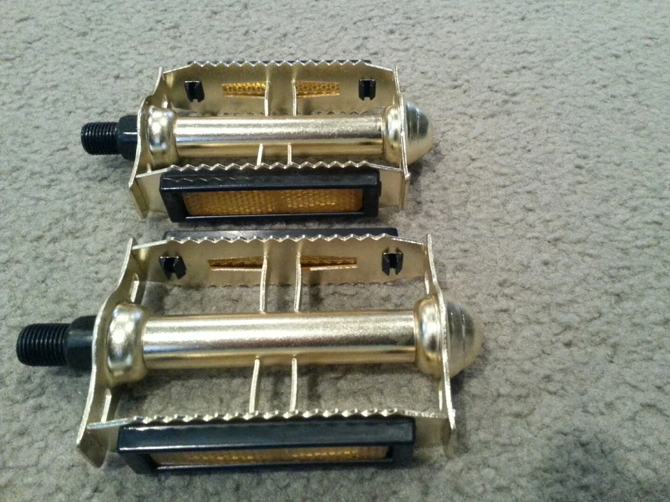 NUEVOS PEDALES DE BICICLETA GOLD RAT TRAP FASTBACK STINGRAY CARRETERA PLAYA CRUCERO BICICLETA 1/2" Foto 2 de 4