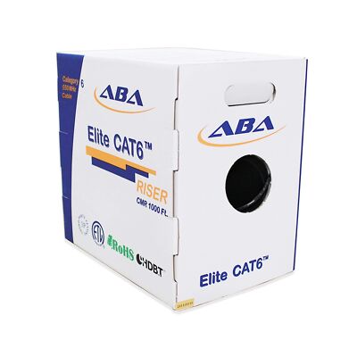 CAT6 Riser (CMR), Ethernet Cable 1000ft, No Spline, Unshielded Twisted Pair (...