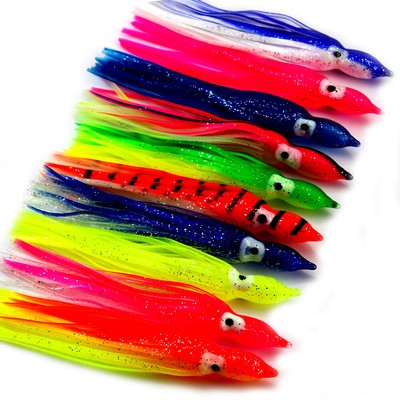 20 Colors Soft Plastic Trolling Fishing Using Octopus Skirts And Luminous Squids Skirt Fishing Lure Squid Lure