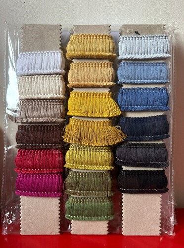 Borlas textiles con flecos de algodón 30 mm de ancho recorte de cojín textil - CUALQUIER LONGITUD - Imagen 28 de 28