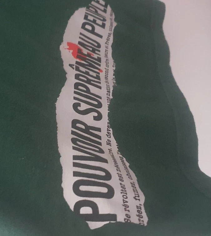 T Shirt Supreme Headline SS19 Taglia L Grande Verde Scuro Pouvoir