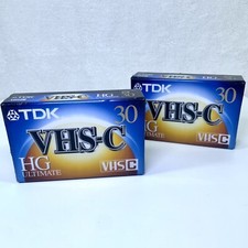 TDK TC-30 HG Ultimate VHS-C Blank Tapes - LOT OF 2 - Brand New Sealed SHIPS NOW