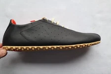 New Unisex Black Leather PLAE Sun Laced Sneaker Shoes Man's 13 Woman's 14.5