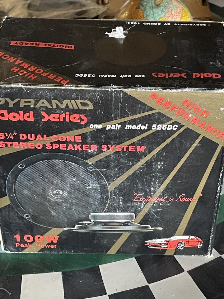 Pair Pyramid Gold Series 526 DC 100 Watt Speakers 5 1/4” Dual Cone NEW (D1) - Image 3 of 4
