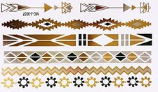 Tattoo Gold Silver Black Temporary Glue Flash 7teile Armlet Bracelet Wow 3037