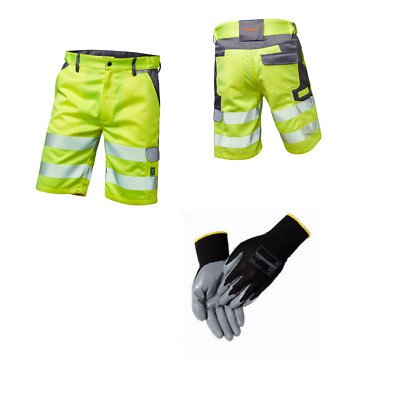 Arbeitsshorts Warnschutz gelb Gr 50, 52 Kurze Shorts Bermuda TOP Elysee + H