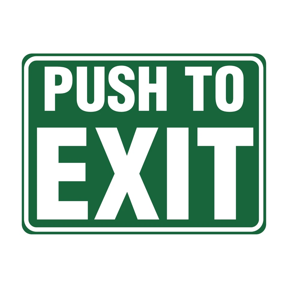 WILSON GRAPHICS INC. Industrial Decals Horizontal Vinyl Push to Exit High Quality Thick 6 mil Vinyl