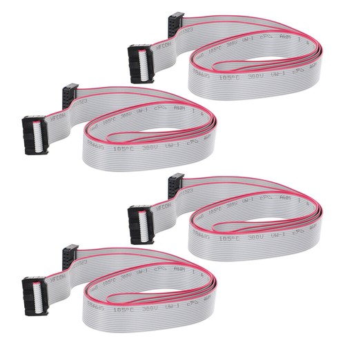 4pcs Wire Flat Ribbon Cable Connector 16 Pin 2.54mm Pitch 1m Length