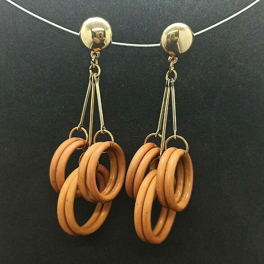 Cluster Earrings 80s Statement Hoops Chandelier A… - image 1