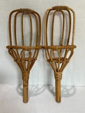 Vintage Bamboo Wicker Rattan Ball Toss Game - No Balls