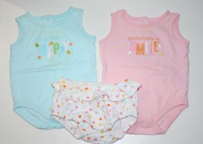 Gymboree One-piece Bodysuit Grandpa Makes Me Happy Grandma Makes Me Smile 3-6mo