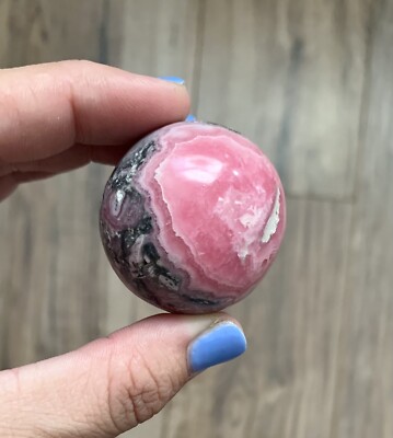 Rhodochrosite Sphere from Argentina  38mm 100 Grams With Display Stand