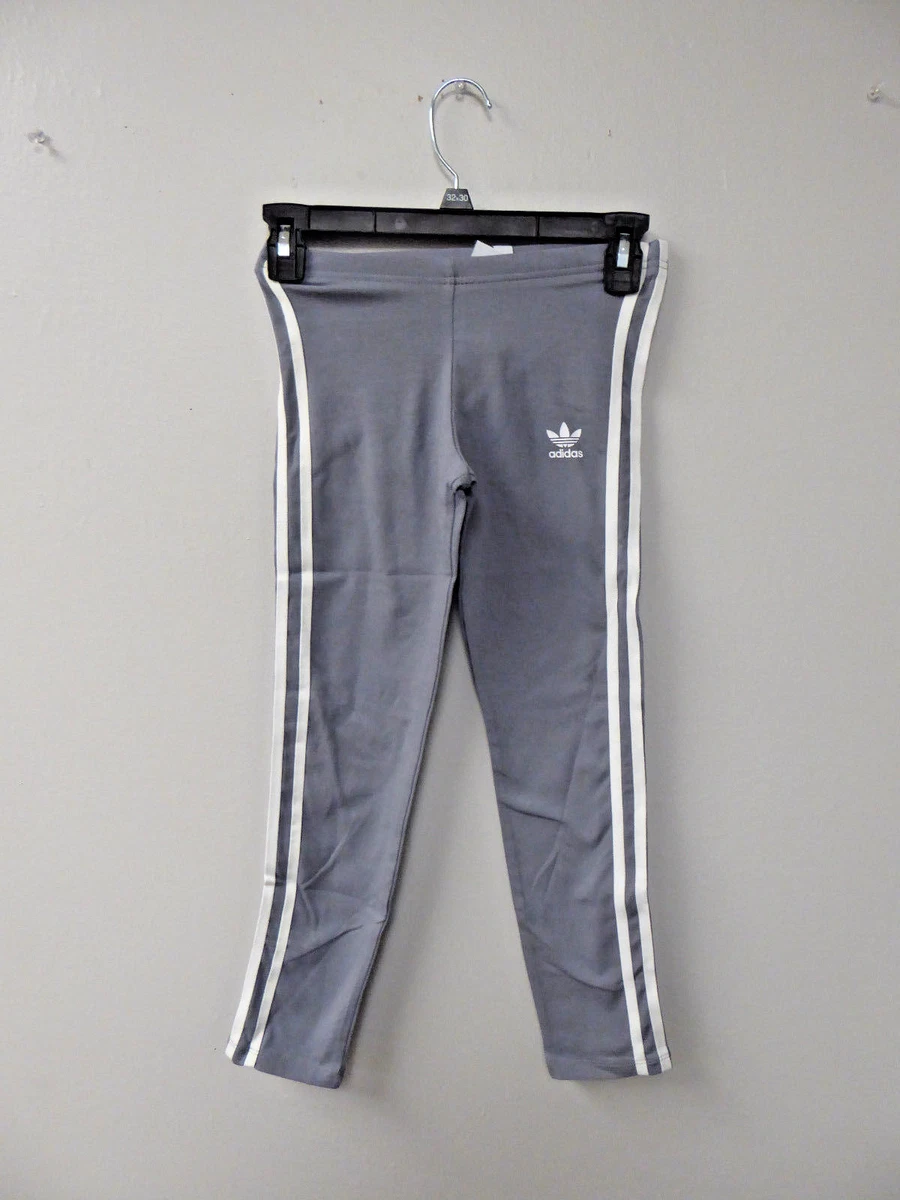 NEW GIRL S ADIDAS J 3STR LEGGINGS CD8412 GREY WHITE ASST SIZES