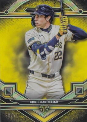 CHRISTIAN YELICH /75 TOPPS TRIPLE THREADS CITRINE YELLOW BREWERS #187 2024 24