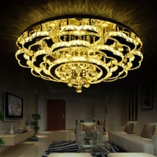 Yc Flower Led crystal living room ceiling lamp bedroom dining room pendant light