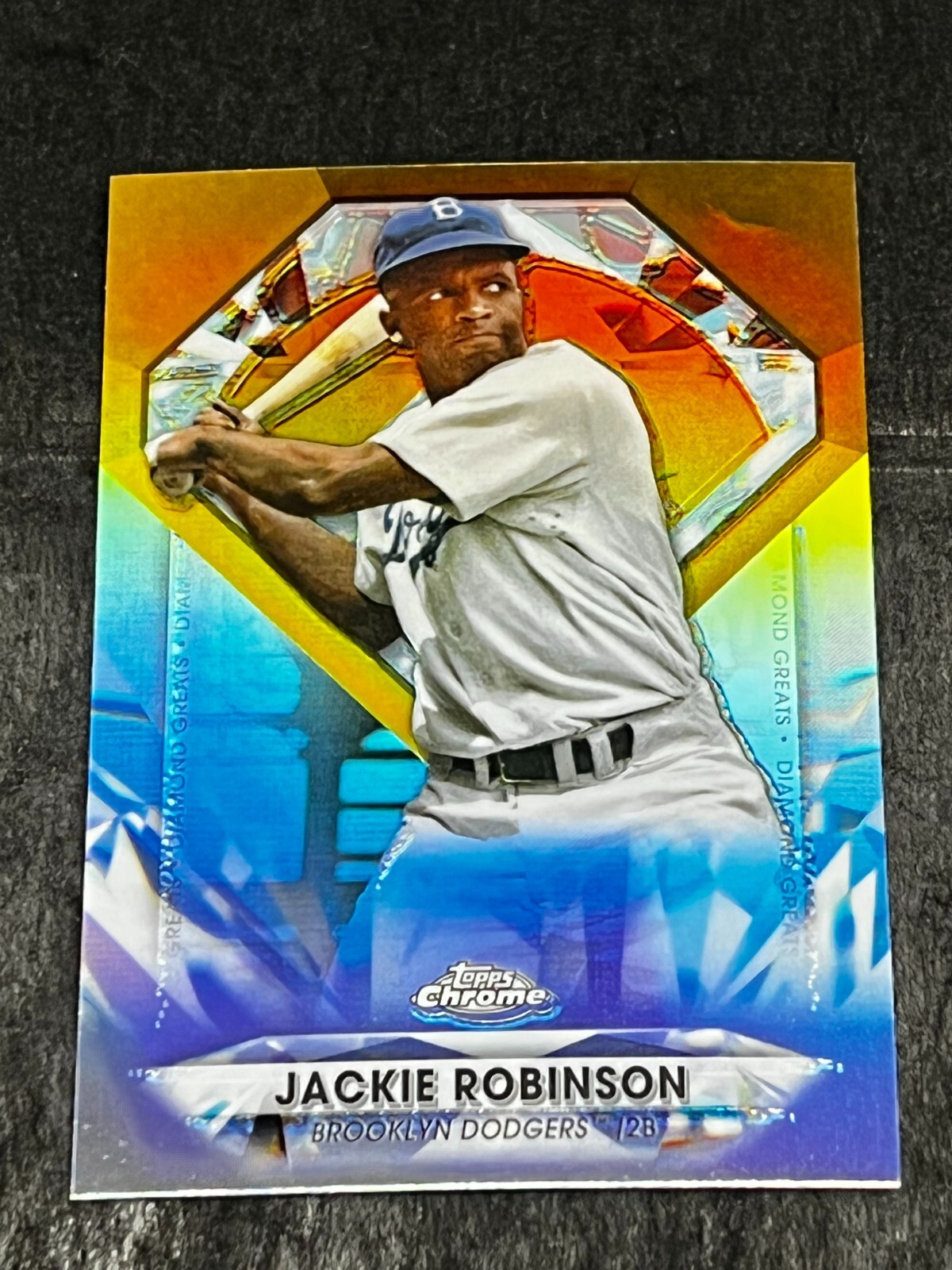 2022 Topps Chrome UPDATE REFRACTOR DIAMOND GREATS Jackie Robinson | eBay