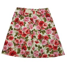 Vintage 60s Floral Skirt Pink Flowers Belt Loops 1960s Kids Youth Girls 14