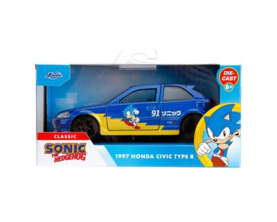 Jada 1:32 Classic Sonic the Hedgehog 1997 Honda Civic Type R Model
