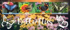 Guyana 2021 - Butterflies - Sheet of 4 Stamps - Scott #4673 - MNH