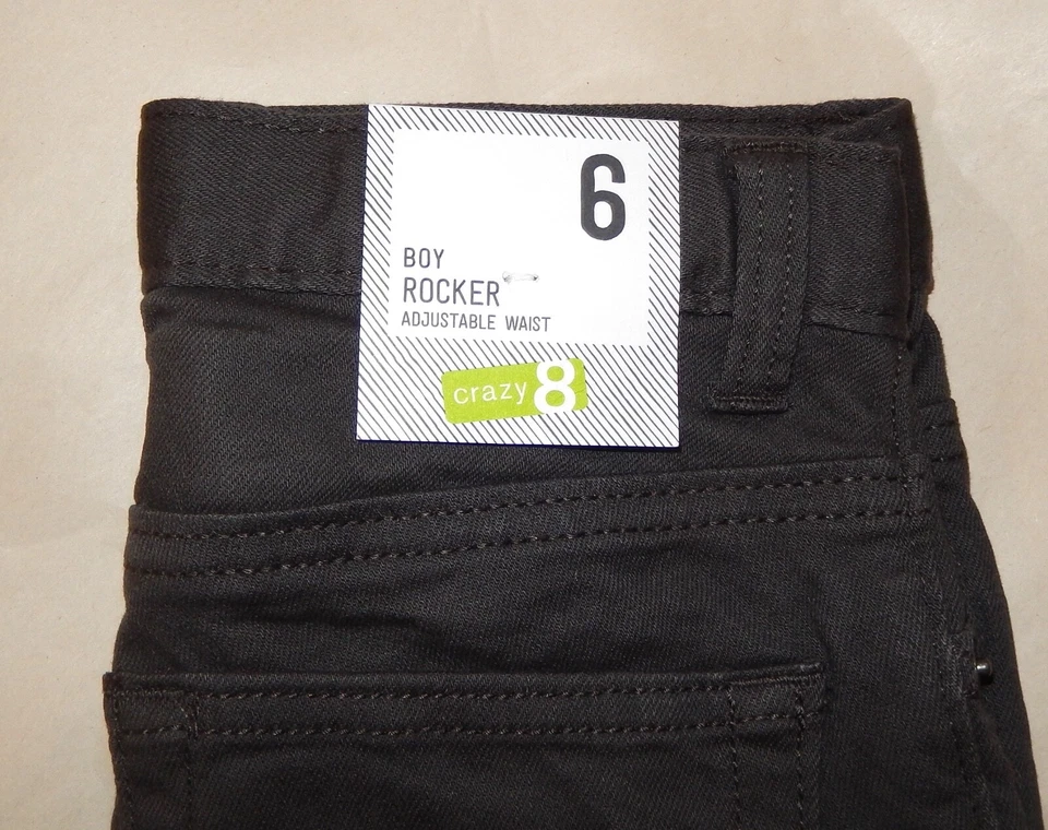 Crazy 8 Boys' Rocker Adjustable Waist Twill Pants, Dark Grey - Image 3 of 4