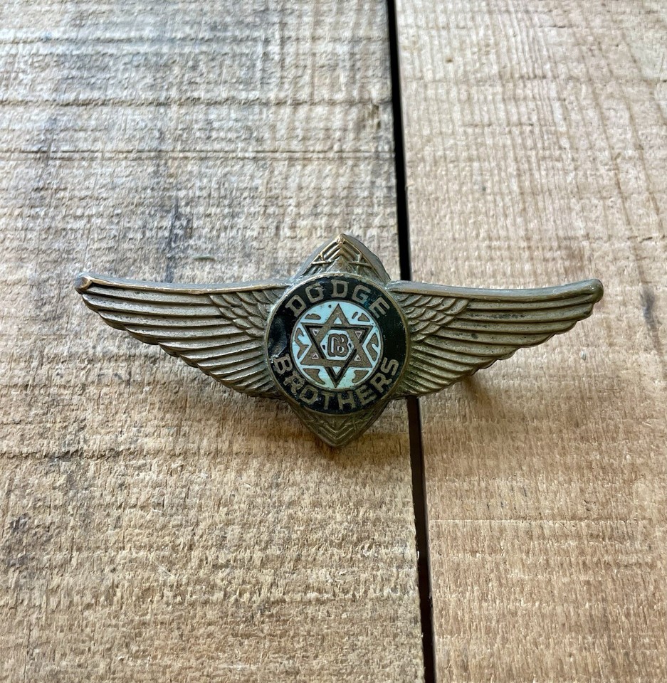 Early Vintage Dodge Brothers Enamel Car Truck Auto Radiator Badge